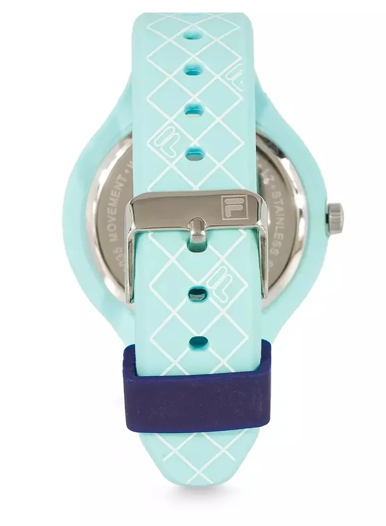FILA FILA ADULT UNISEX ANALOGUE WATCH PLASTIC CASE BLUE SILICONE STRAP, 38-342-005