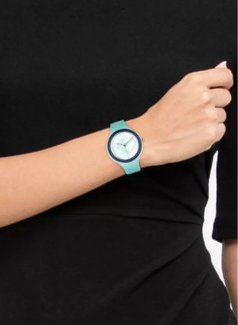 FILA FILA ADULT UNISEX ANALOGUE WATCH PLASTIC CASE BLUE SILICONE STRAP, 38-342-005