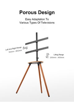 FlashHawk Easel TV Stand with Tripod Base for 45-65 inch Screen up to 40kg Height Adjustable TV Stand Tripod with Tray for Living Room 180°Swivel  - Image 4