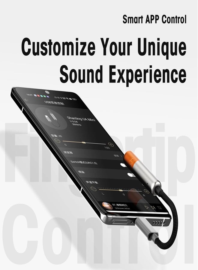 SHANLING UA MINI USB C DAC with LED Light Audio Cables High Resolution 3.5mm Female to Type C Male Lossless Headphone Amplifier for Smartphones/PC/Laptops/Players (New Upgraded, Blue) - Image 3