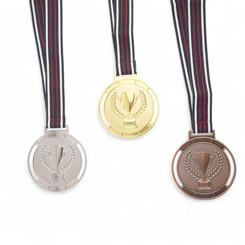 ArtRight Exclusive Medal for Sport & Events Set of 3, Professional Gold, Silver, Bronze Medals with Color Tag & Ribbon, 1st, 2nd, 3rd Winner Medals (8cm Diameter, 70gm) - Image 1