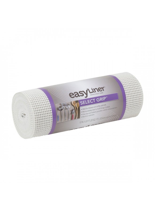 Duck brand بط غير لاصق لبطانة الرف اختيار قبضة EasyLiner، 12 بوصة × 20 قدم، أبيض - Image 1