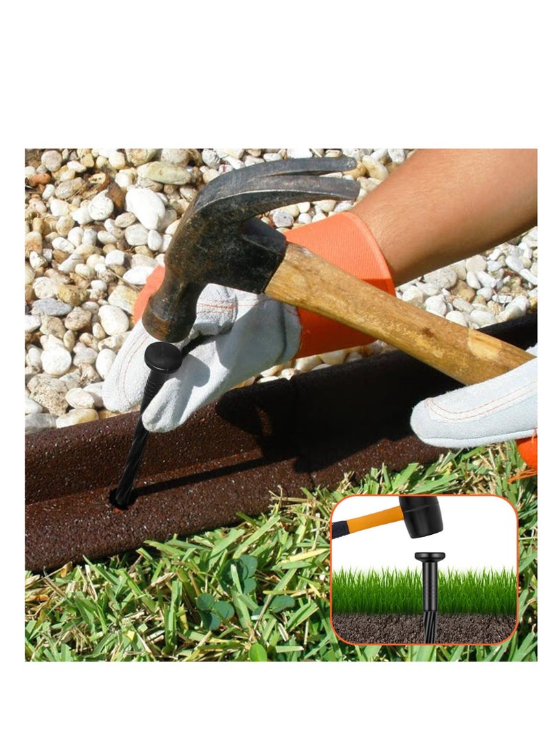 Plastic Landscape Edging Anchoring Stakes, 25 Pcs 8-Inch Garden Lawn Yard Landscaping Spikes, Spiral Nylon Landscape Anchoring Spikes, for Paver Edging, Weed Barrier, Tent, Artificial Turf & More