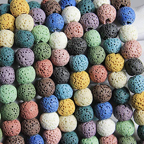 MJDCB Natural Multicolor Volcanic Lava Stone Round Loose Stone Beads DIY for Jewelry Bracelet Making 15" (12mm, Multicolored) - Image 5