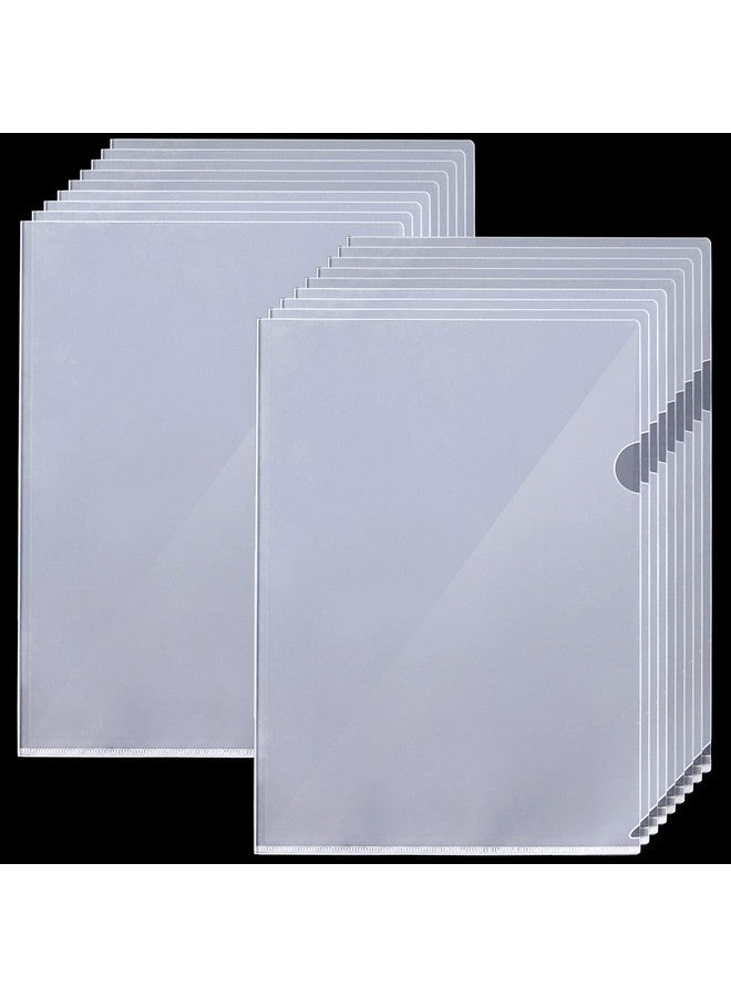 LEOBRO 18 Pack Plastic Folders For Document Transparent Plastic Document Folders A4 Letter Size File Folder Plastic Project Pockets Plastic Sleeves For Paper Plastic Project Folders 12.2”X 8.6” - Image 1