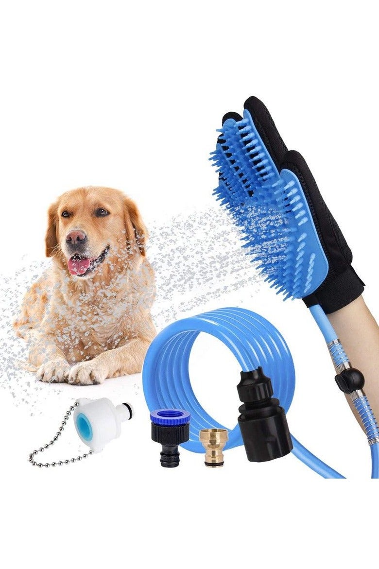 Special Pet Grooming Set – Dog Washing Machine with Bathing Gloves & Shower Attachment – Blue - Image 2