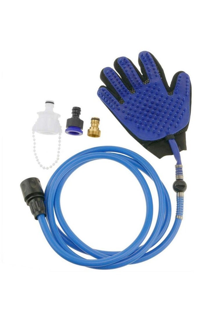 Special Pet Grooming Set – Dog Washing Machine with Bathing Gloves & Shower Attachment – Blue - Image 1