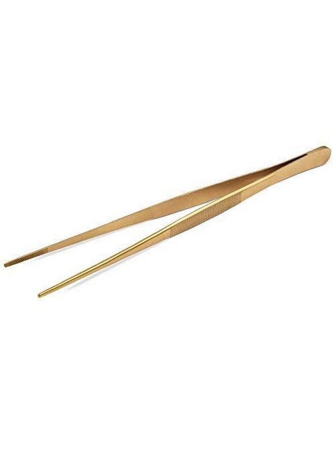 JB Prince Gold Straight Tip Tweezer 10 Inches - Image 1