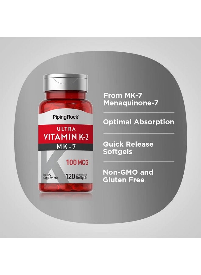 Piping Rock Vitamin K2 Mk7  100 Mcg  120 Softgels  Nongmo Gluten Free Supplement  - Image 4