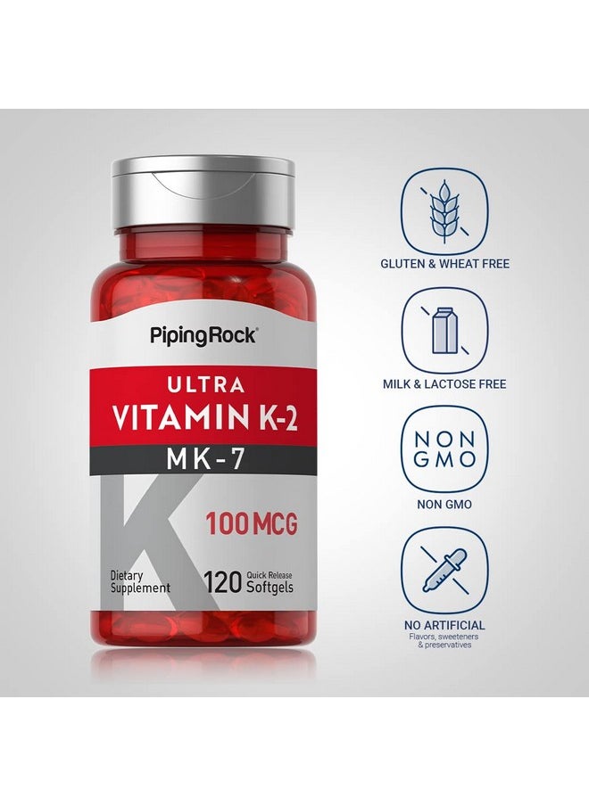 Piping Rock Vitamin K2 Mk7  100 Mcg  120 Softgels  Nongmo Gluten Free Supplement  - Image 3