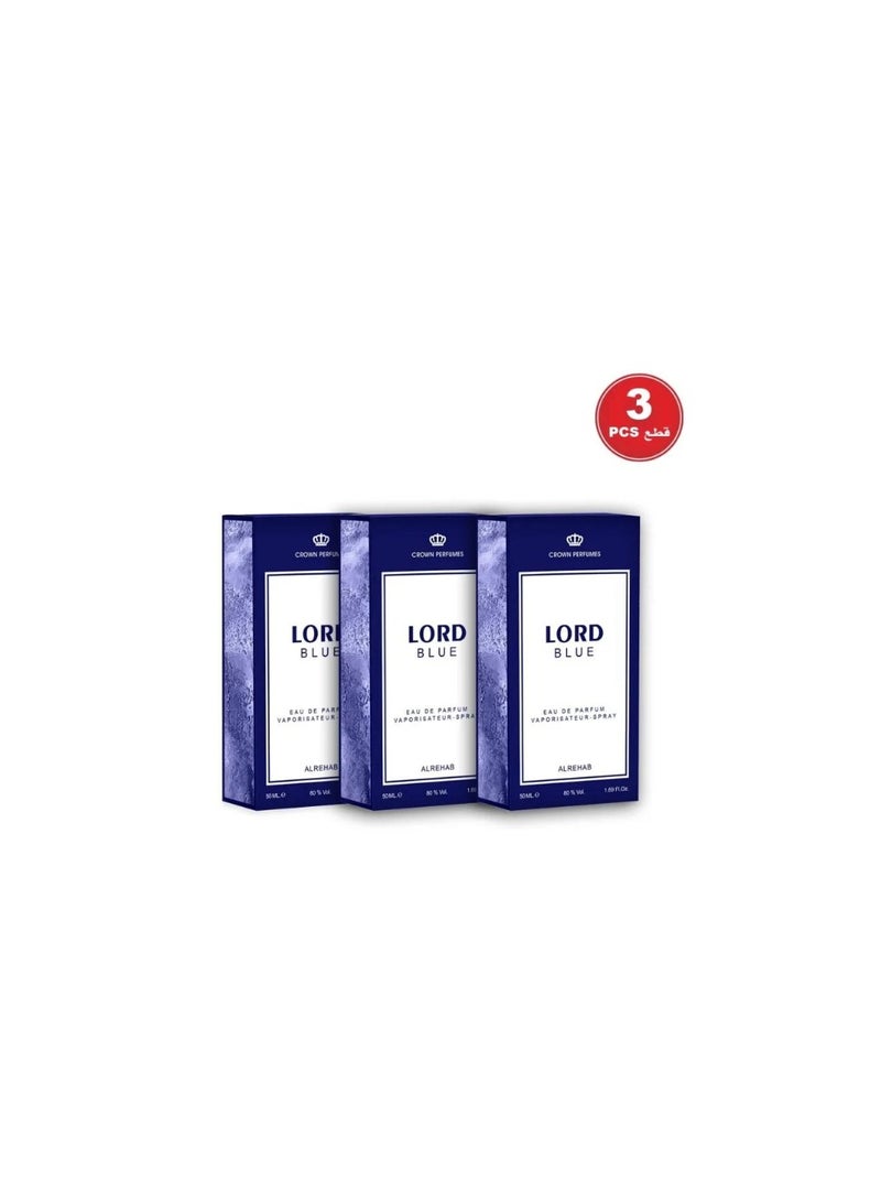 عطر لورد بلو 3 قطع 50 مل الرحاب