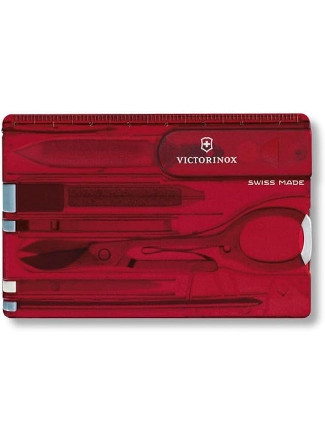Victorinox Swiss Card Classic 0.7100.T Red Transparent Swiss Made Functional Companion With 10 Functions - Image 1