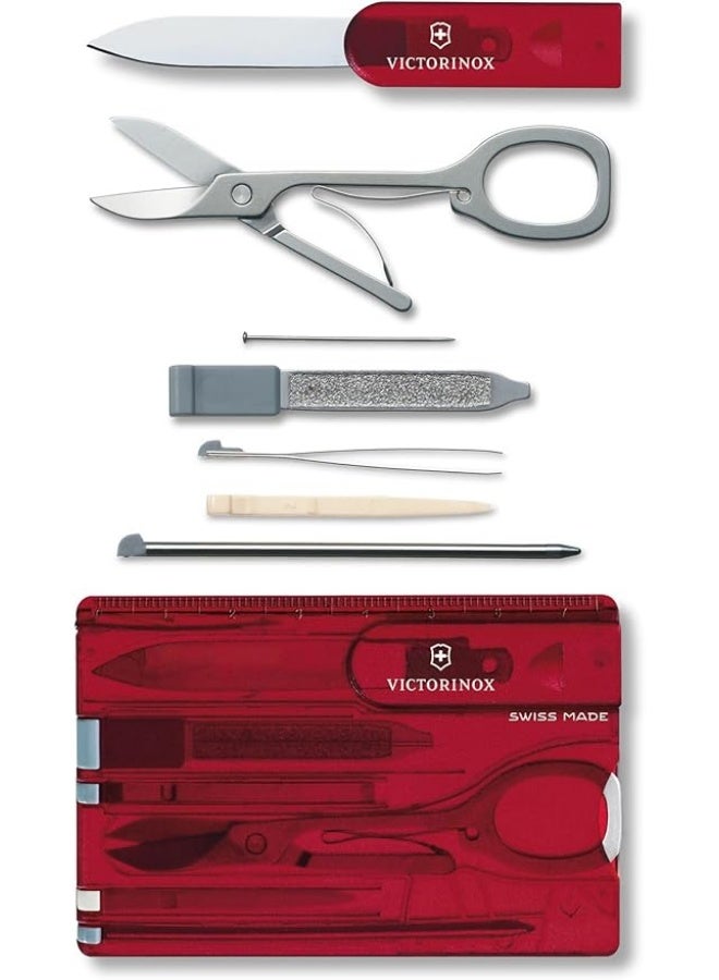 Victorinox Swiss Card Classic 0.7100.T Red Transparent Swiss Made Functional Companion With 10 Functions - Image 2