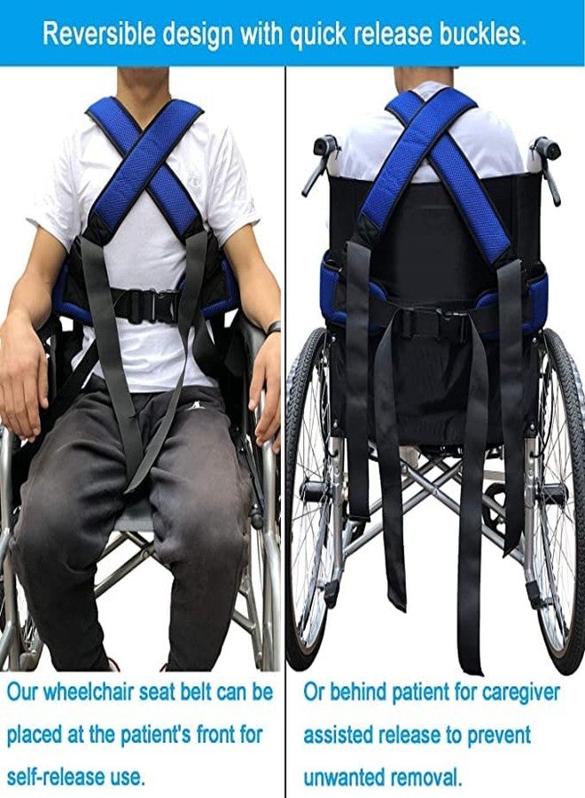 Dhadh Non-slip seat belt, thick chair, abdominal area, adjustable, anti-fall, with buckle for the elderly, seniors, blue - Image 2
