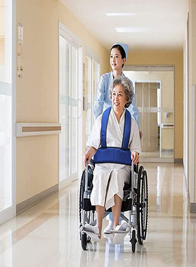 Dhadh Non-slip seat belt, thick chair, abdominal area, adjustable, anti-fall, with buckle for the elderly, seniors, blue - Image 1