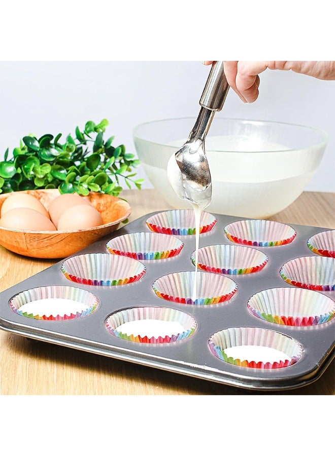 HY Cupcake Liners, 100 Pieces Rainbow Baking Cups Paper Muffin Wrappers Nonstick Muffin Molds Baking Cup Holders for Wedding, Birthday, Baby Shower or Holiday Party - Image 5