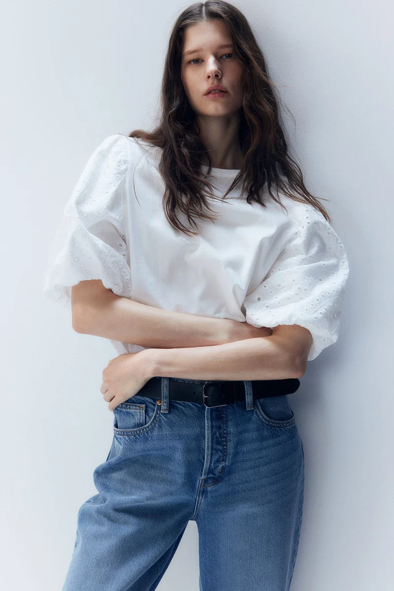H&M Balloon-sleeved top
