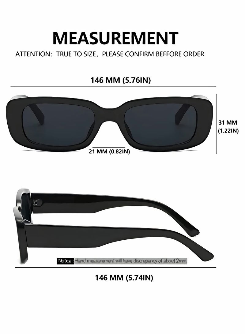 SYOSI Retro Rectangle Sunglasses Women and Men Vintage Small Square Sun Glasses Protection Glasse, UV400 Protection Glasse, Vintage Driving Glasses 90’s Fashion Narrow Square Frame - Image 5