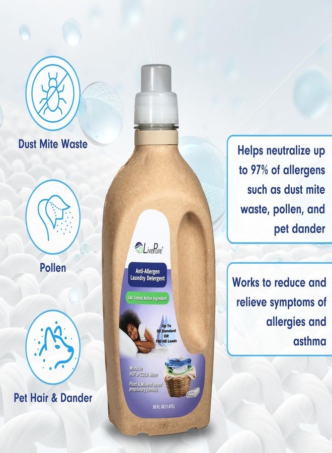 Live Pure LivePure Anti-Allergen 50 OZ Laundry Detergent for Dust Mites, Pet Dander, Allergies. - Image 4