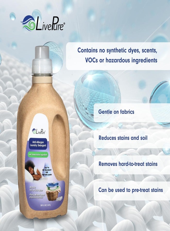 Live Pure LivePure Anti-Allergen 50 OZ Laundry Detergent for Dust Mites, Pet Dander, Allergies. - Image 3
