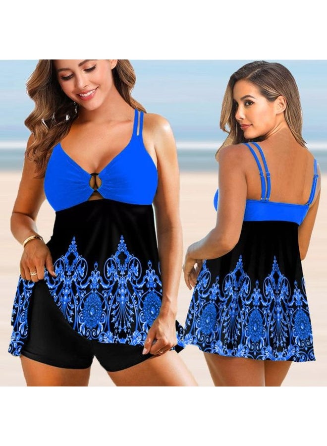 Yoxier Women's Bohemian Print Tankini Swimdress Set