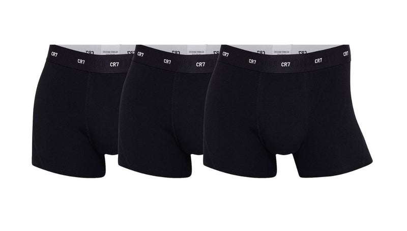 CR7 Men’s Trunk Underwear 3-Pack Black – FSC Certified, Ultra Soft Breathable Stretch Trunks, Premium Everyday Innerwear