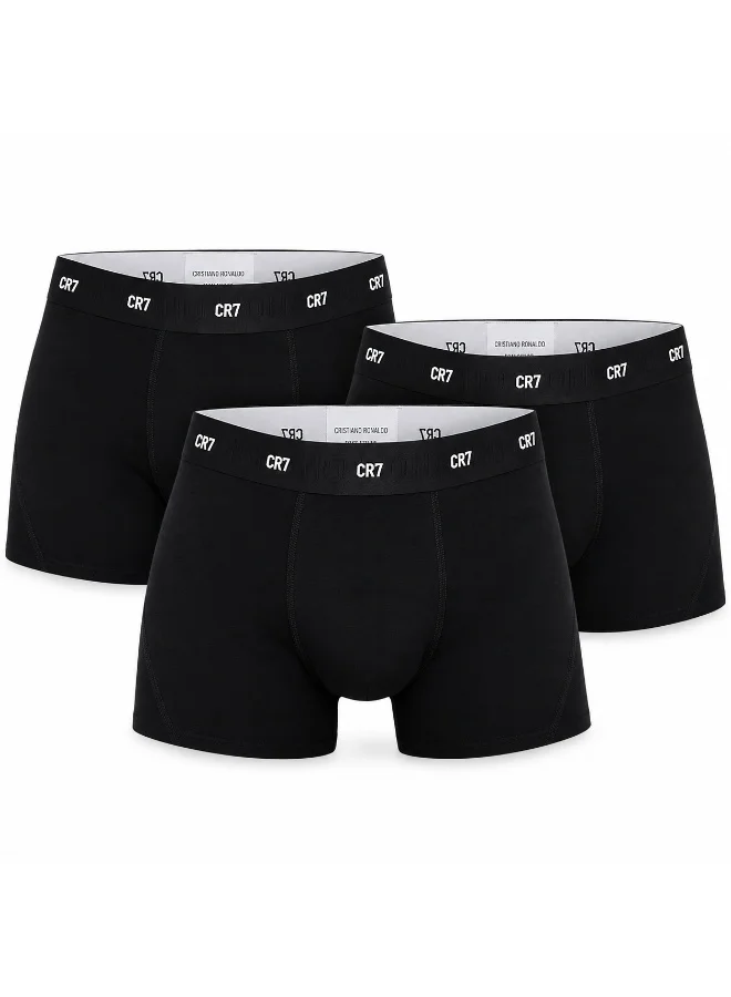 Cr7 CR7 Men’s Trunk Underwear 3-Pack Black – FSC Certified, Ultra Soft Breathable Stretch Trunks, Premium Everyday Innerwear