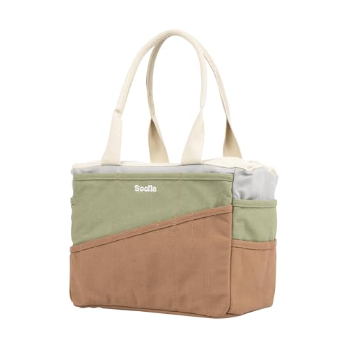 Soolla Studio Bag: Pottery Tool Bag & Art Supply Storage Organizer, Washable Craft Tote, Knitting Yarn, Crochet Projects, 30 Pockets, 25+ Colors, Canvas, Artist Gift for Students & Adults (Good Earth) - Image 4