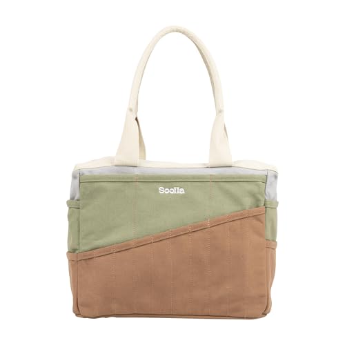 Soolla Studio Bag: Pottery Tool Bag & Art Supply Storage Organizer, Washable Craft Tote, Knitting Yarn, Crochet Projects, 30 Pockets, 25+ Colors, Canvas, Artist Gift for Students & Adults (Good Earth) - Image 1