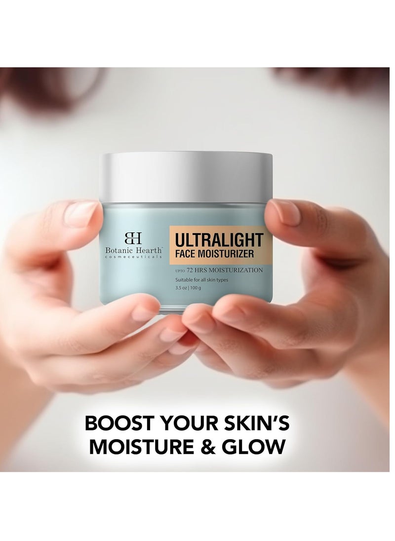 Botanic Hearth Botanic Hearth Ultra Light Face Moisturizer with Hyaluronic Acid | Oil- Free 72H Facial Moisturization for All Skin Types | Non Comedogenic | Lightweight, Non Greasy & Quick Absorbing | 3.5 oz  - Image 2