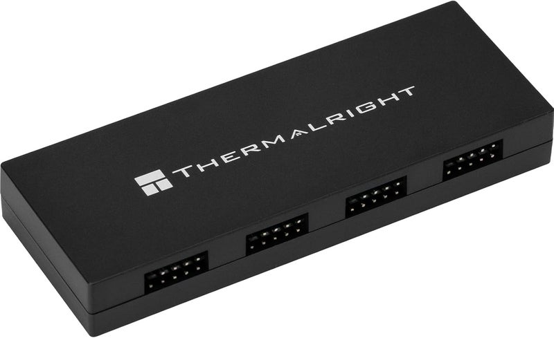 ثيرمالرايت موزع USB 2.0 داخلي من X5، يعمل بالطاقة عبر SATA، مع قاعدة مغناطيسية، توسعة USB ذات 9 سنون للوحة الأم للكمبيوت�� (أسود) - Image 1