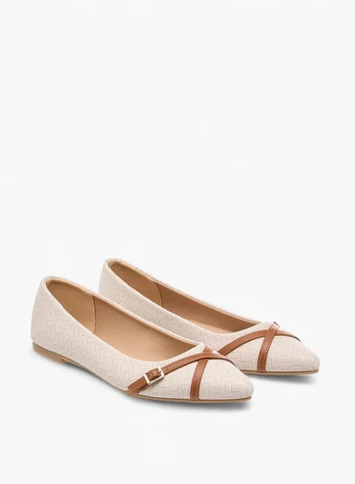 Flora Bella By Shoexpress Women Monogram Print Slip-On Ballerina Shoes