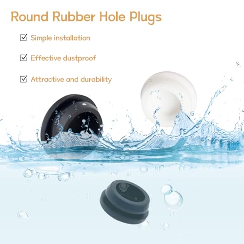 zDwfDc 62PCS 6 Sizes White Rubber Hole Plugs for Round Holes Silicone Plugs, 1" 3/4" 5/8" 1/2" 3/8" 1/4" Round Rubber Plug Snap Locking, Used for Furniture DD036-w - Image 4