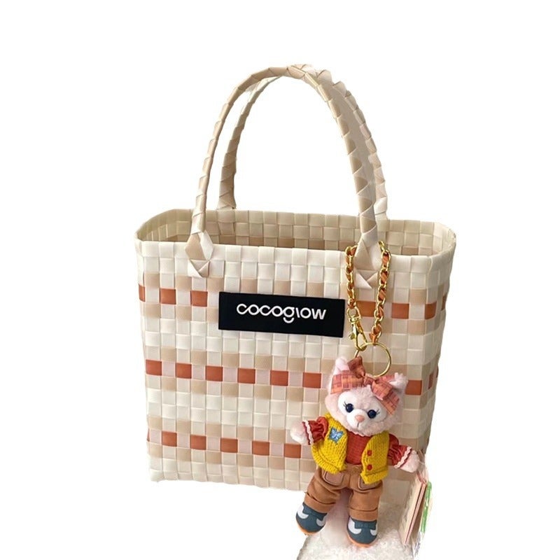 CC Women's Woven PVC Basket Bucket Bag - Image 1