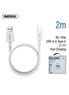 USB-A to Type-C, White, 2M