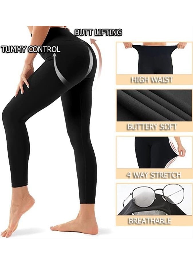INSIJAM Leggings for Women - High Waisted Tummy Control Butt Lifting Soft No See Through Workout Yoga Pants Running Tights - Image 4