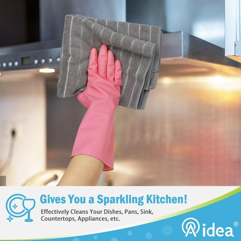 AIDEA Microfiber Kitchen Towels-8Pack, Microfiber Dish Towels, Soft Absorbent Dish Towels, Multi-Purpose Kitchen Dish Cloth for Home, Travel-Grey 15â€x25â€ - Image 4