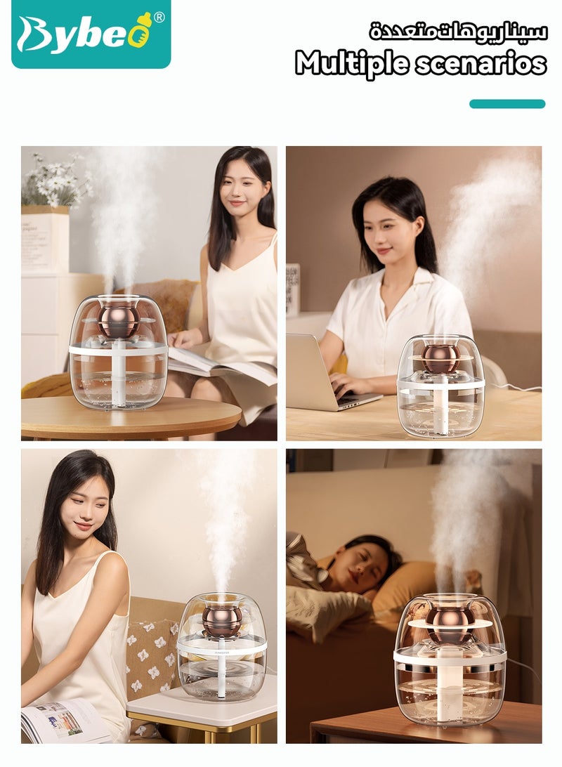 Bybeo 3L Ultrasonic Air Humidifier, Baby Humidifier for Bedroom Baby Room with Night Light, Dual Spray Humidifier for Baby Nursery, Cool Mist Air Humidifier or Home, Office & Plant, Auto-Off, Ultra Quiet, Type-C Rechargeable - Image 5
