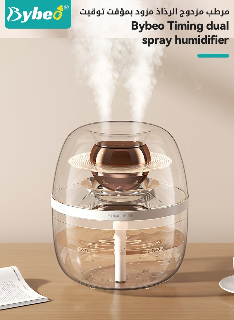 Bybeo 3L Ultrasonic Air Humidifier, Baby Humidifier for Bedroom Baby Room with Night Light, Dual Spray Humidifier for Baby Nursery, Cool Mist Air Humidifier or Home, Office & Plant, Auto-Off, Ultra Quiet, Type-C Rechargeable - Image 2