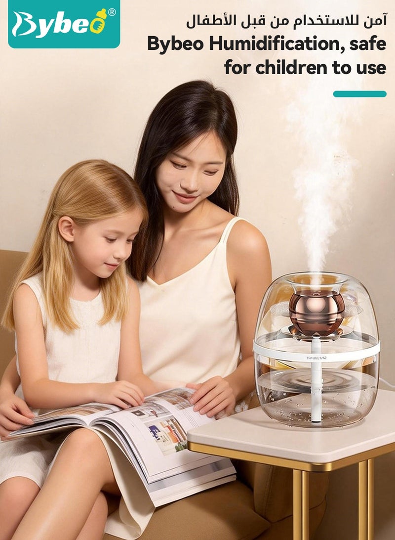 Bybeo 3L Ultrasonic Air Humidifier, Baby Humidifier for Bedroom Baby Room with Night Light, Dual Spray Humidifier for Baby Nursery, Cool Mist Air Humidifier or Home, Office & Plant, Auto-Off, Ultra Quiet, Type-C Rechargeable - Image 3