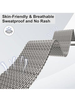 Generic Titanium Milanese Mesh Loop Band Compatible with Apple Watch Ultra 1/2 49mm 46mm 45mm 44mm 42mm Men Women, Designer Parachute-Style Metal Buckle Adjustable Strap for iWatch SE Series 10 9 8 7 6 5 4 3 2 1 SE  - Image 3