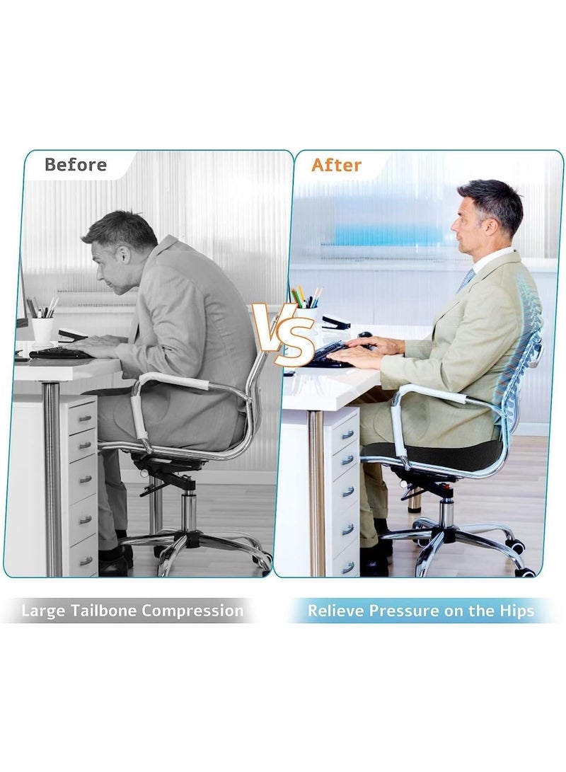 Sky-Touch Donut Memory Foam Seat Cushion – Pain Relief for Prostate, Pregnancy, Tailbone, Surgery & Sciatica – Suitable for Car, Home & Office – Black - Image 2