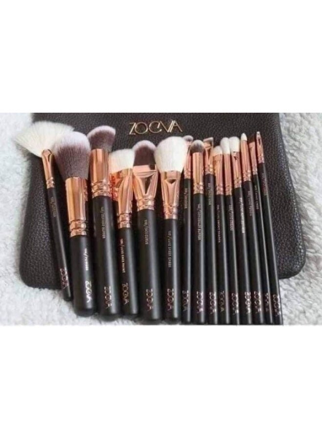 Zoeva Fashion Rose Golden Luxury 15-Piece Makeup Brush Set - Wool Makeup Brushes for Women - Image 2
