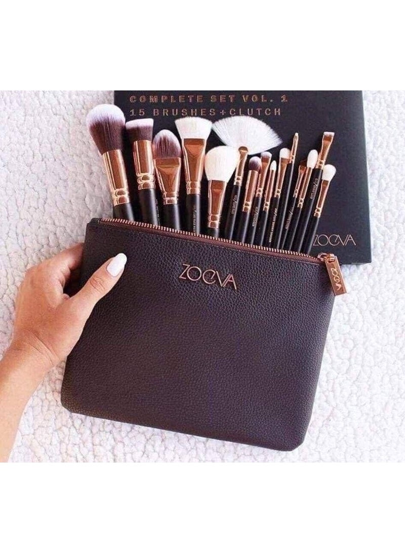 Zoeva Fashion Rose Golden Luxury 15-Piece Makeup Brush Set - Wool Makeup Brushes for Women - Image 4