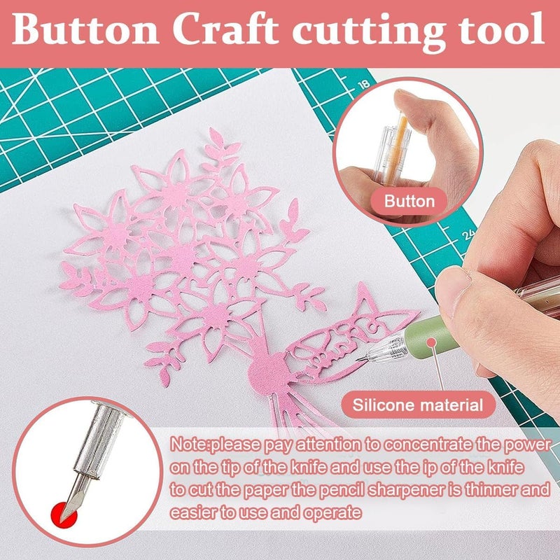 53 Arts 2PCS Precision Craft Cutter Pens with Refillable Tungsten Steel Blades | Paper Cutting, Carving & DIY Craft Tool for Scrapbooking, Art & Card Making - Image 5