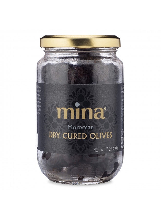 Mina Mina Dry Cured Black Beldi Olives, Premium Handpicked and Naturally Cured in Morocco - Gluten Free, Low Carb, Vegan - Great Keto Snacks to Go, 7 oz  - Image 1