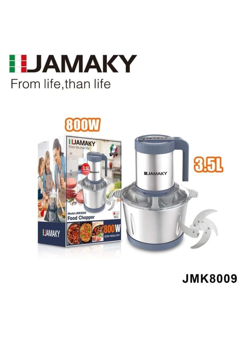 JMK Jamaki 3.5L Stainless Steel Electric Chopper 800W 4 Speeds Sharp Blades for Chopping Vegetables and Meat JMK 8009 Assorted Colors  - Image 2