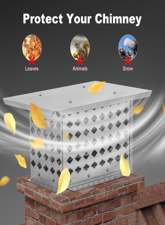 غطاء مدخنة من GarveeTech مقاس 8 × 13 بوصة، غطاء مدخنة مدفأة من الفولاذ المجلفن مع شبكة، غطاء تهوية سقف مقاوم للمطر للاستخدام الخارجي - Image 3