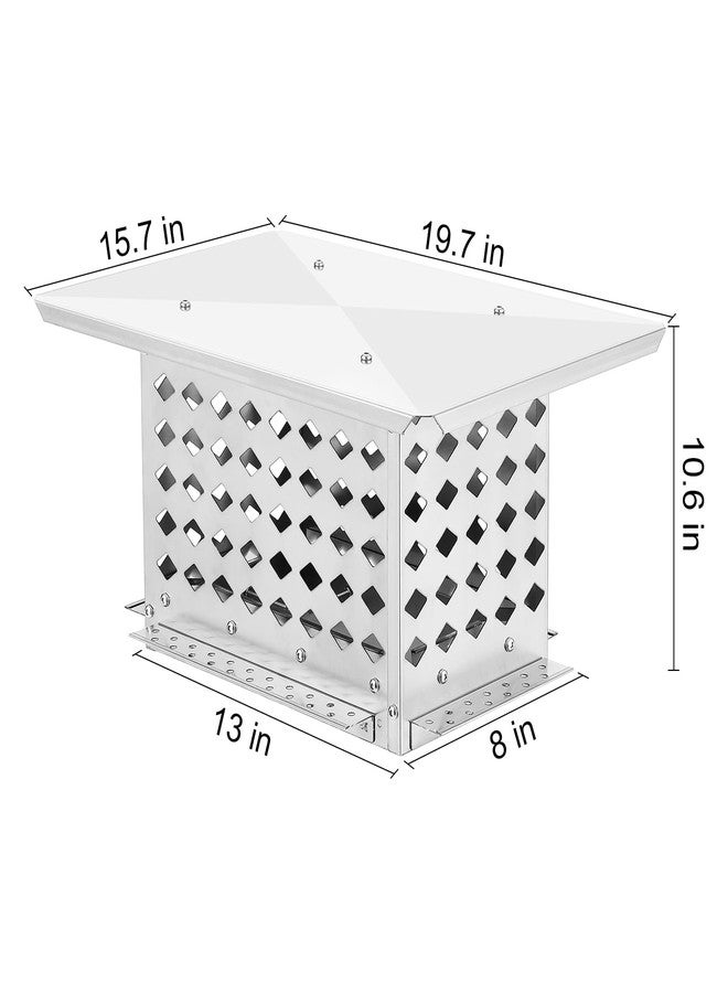 غطاء مدخنة من GarveeTech مقاس 8 × 13 بوصة، غطاء مدخنة مدفأة من الفولاذ المجلفن مع شبكة، غطاء تهوية سقف مقاوم للمطر للاستخدام الخارجي - Image 2