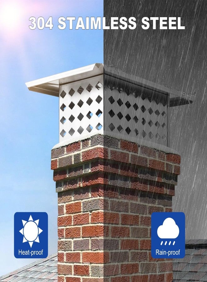 غطاء مدخنة من GarveeTech مقاس 8 × 13 بوصة، غطاء مدخنة مدفأة من الفولاذ المجلفن مع شبكة، غطاء تهوية سقف مقاوم للمطر للاستخدام الخارجي - Image 4
